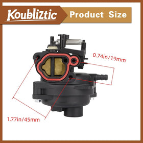 Koubliztic carburetor mounted on lawn mower engine demonstrating OEM compatibility