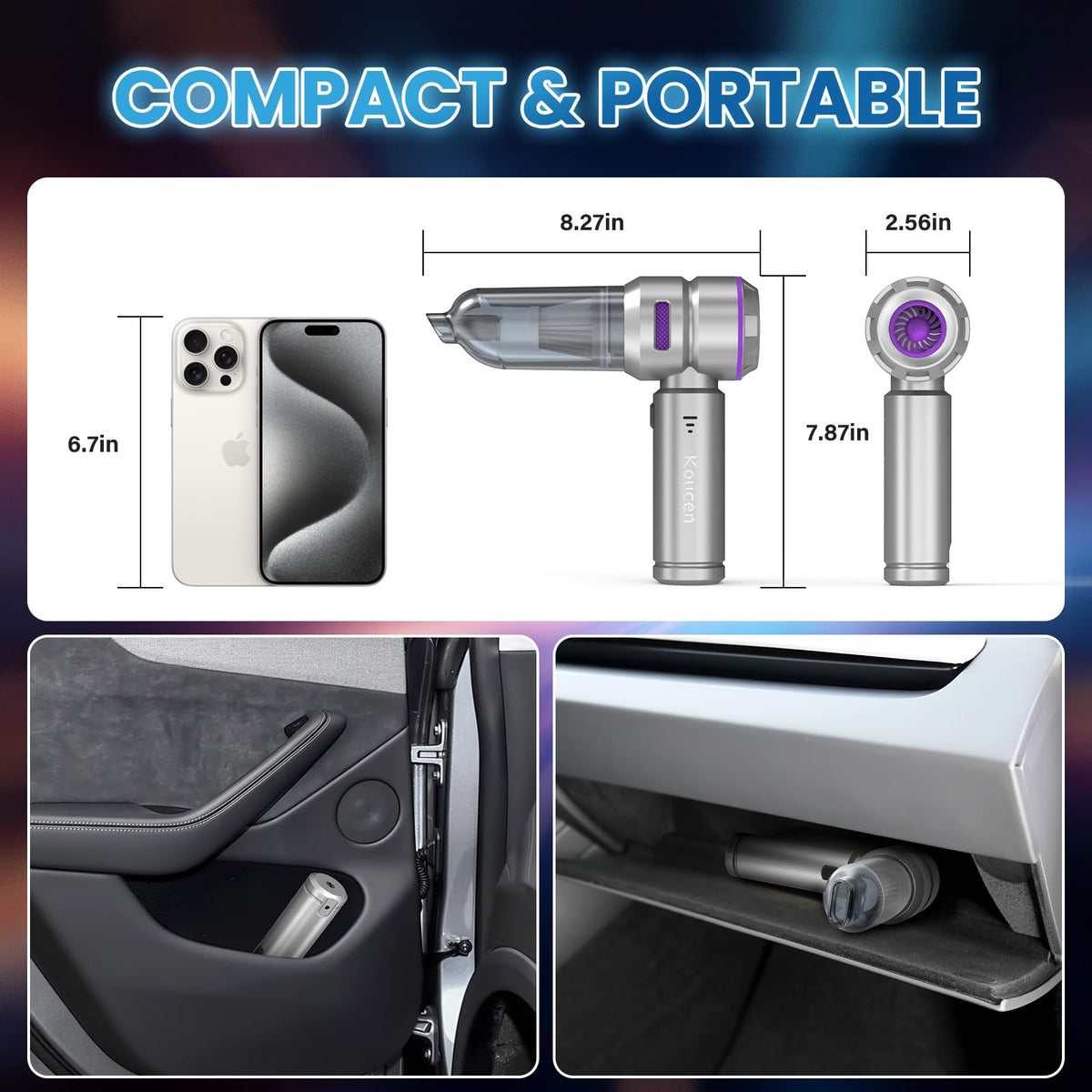 Koucen stored in a car trunk illustrating portable convenience