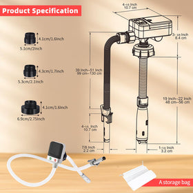 koulate nozzle and three adapters displayed to show secure screw-on connections benefit