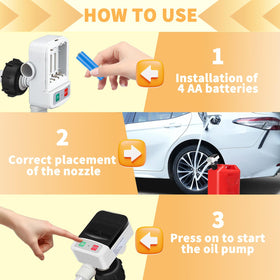 koulate pump next to standard gas can showing compact size and portability benefit