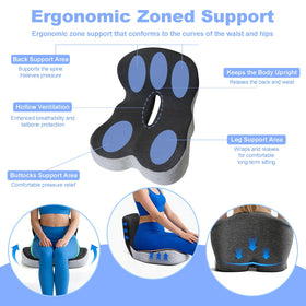 kowptyy cushion installed in car seat enhances driver comfort on trips
