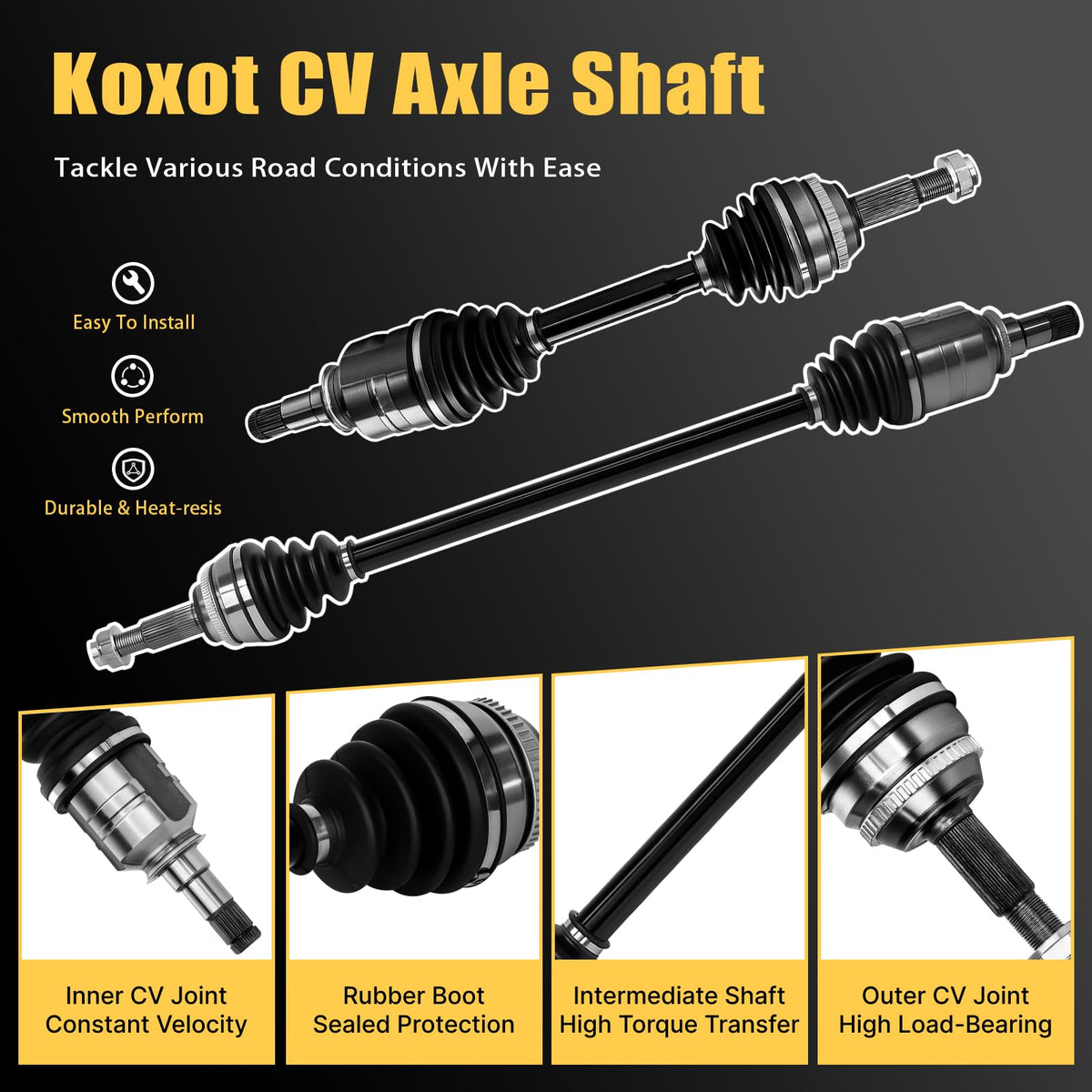 Koxot axles mounted on a Corolla demonstrating restored wheel power delivery