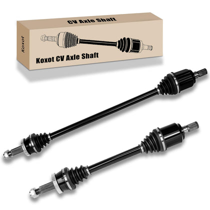 Koxot packaged front CV axles showing both assemblies and labeling for quick identification and fit verification