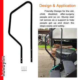 koxuyim handrail installed on Step Above 3-step entry improving stability