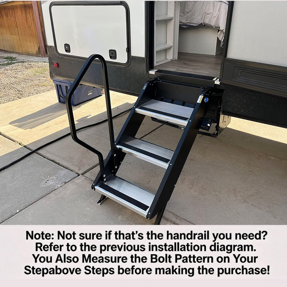 koxuyim handrail lifestyle view at RV door enhancing safe access