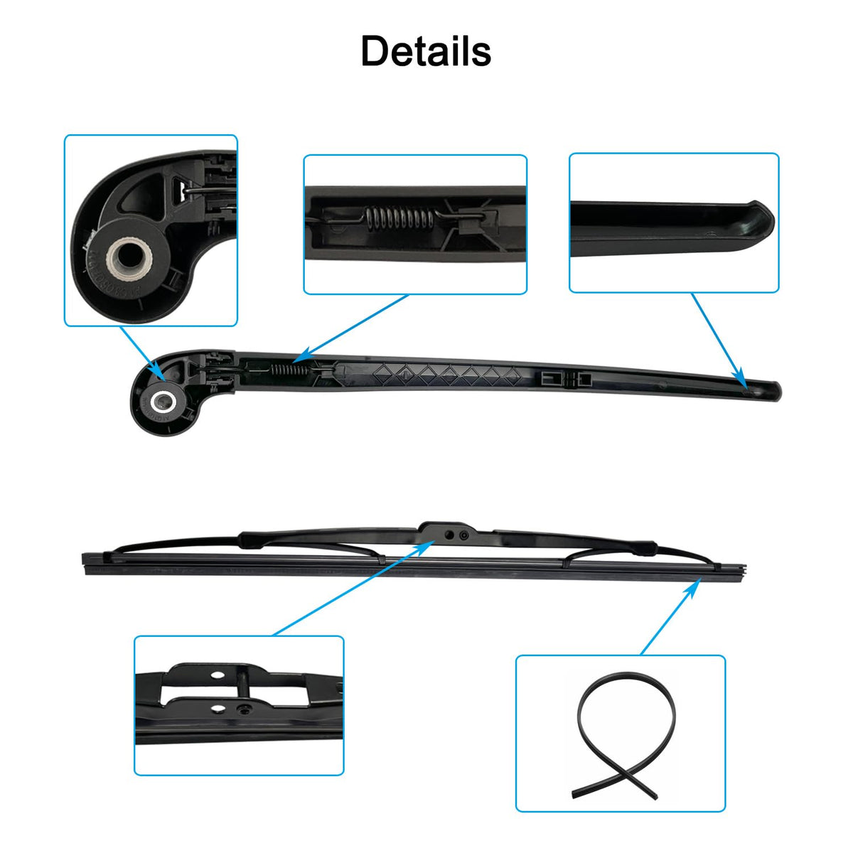 koxuyim wiper arm on Audi Q7 in rain portraying real-world use benefit: improved safety