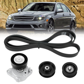 Kozlira front packaging showing complete serpentine belt kit and clear contents, simplifies identification