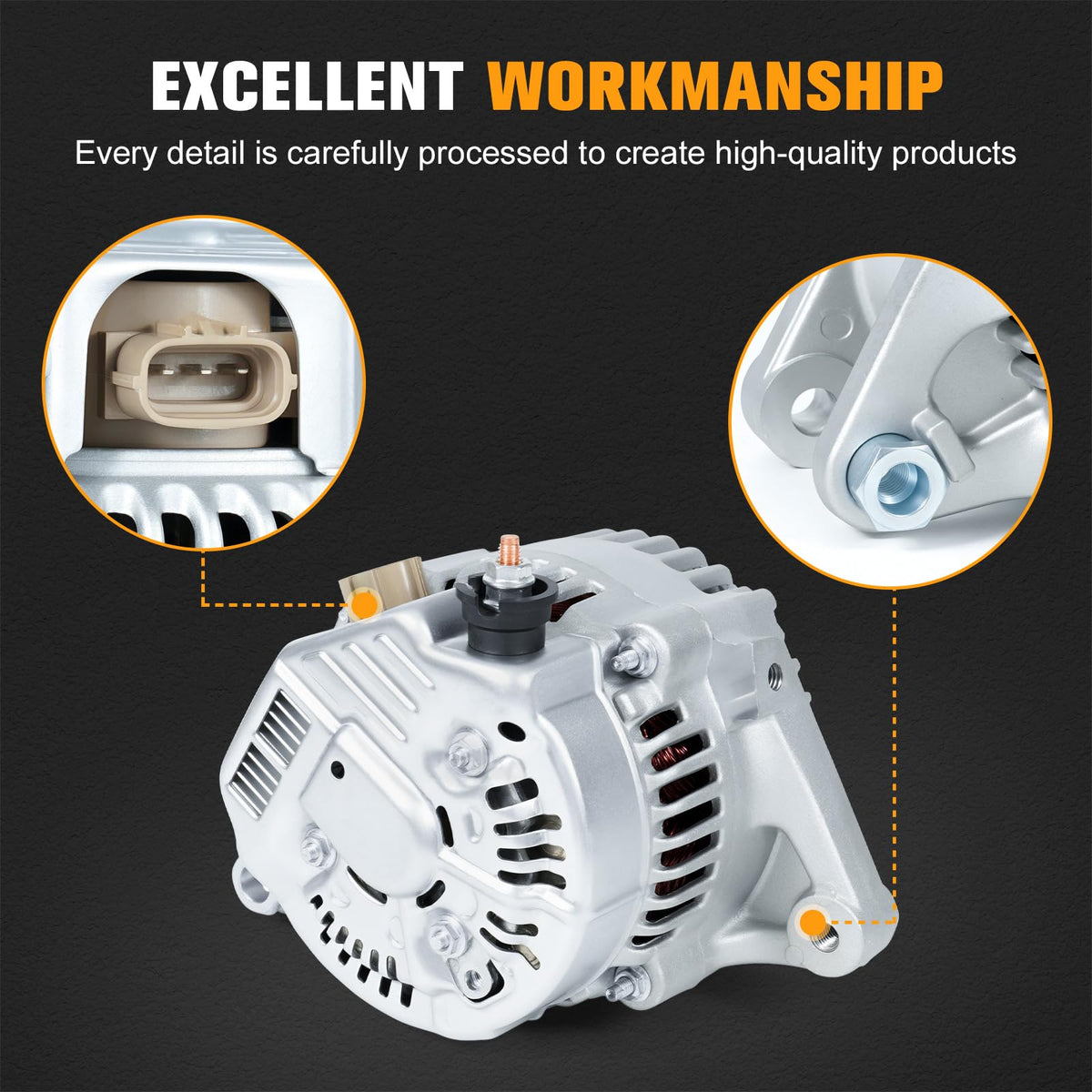 Kozlira alternator pulley close-up highlighting 6-groove design for belt grip