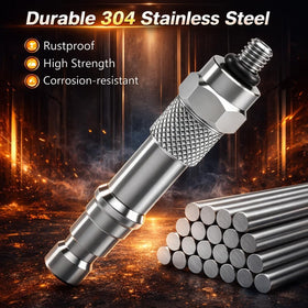 KPALAG adapter hex and knurl detail for hand or wrench tightening benefit