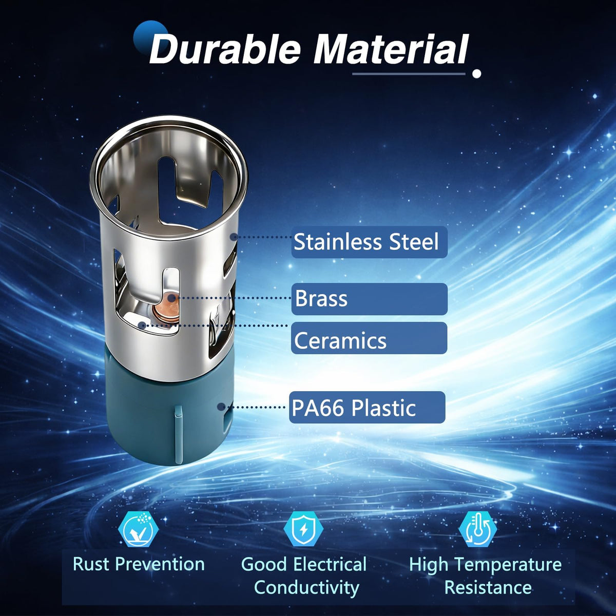 KPALAG ceramic-insulated base close-up highlighting heat dissipation benefits