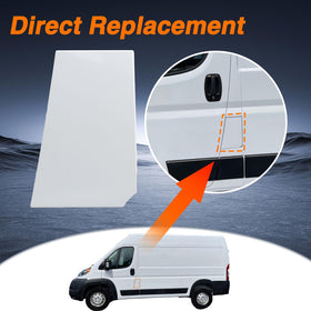 KPALAG fuel door installed on Ram ProMaster side demonstrating accurate fit