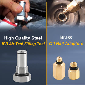 KPALAG IPR air test fitting angled view enabling fast rail pressure checks