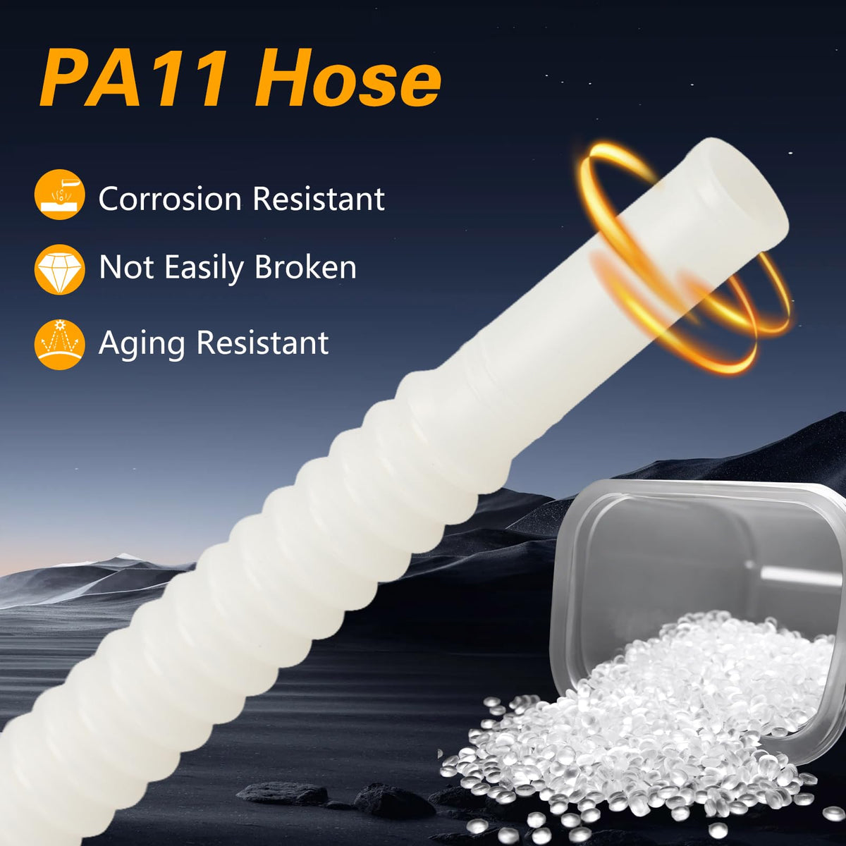 KPALAG PA11 hose texture close-up showing durability and kink resistance