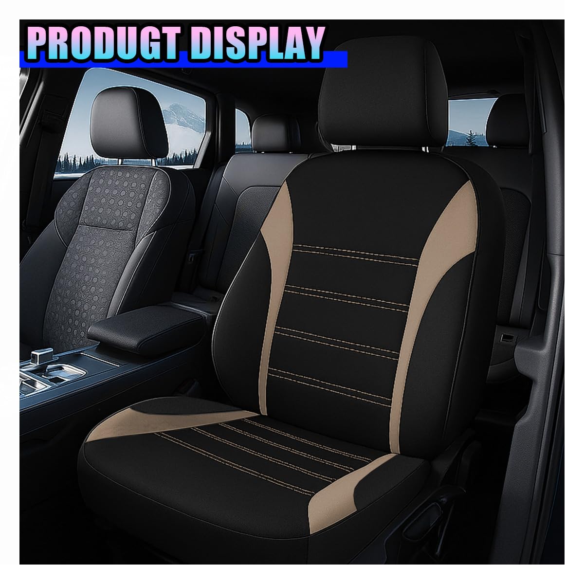 KPFILEH front seat cover installed demonstrating anti-slip fit and protection