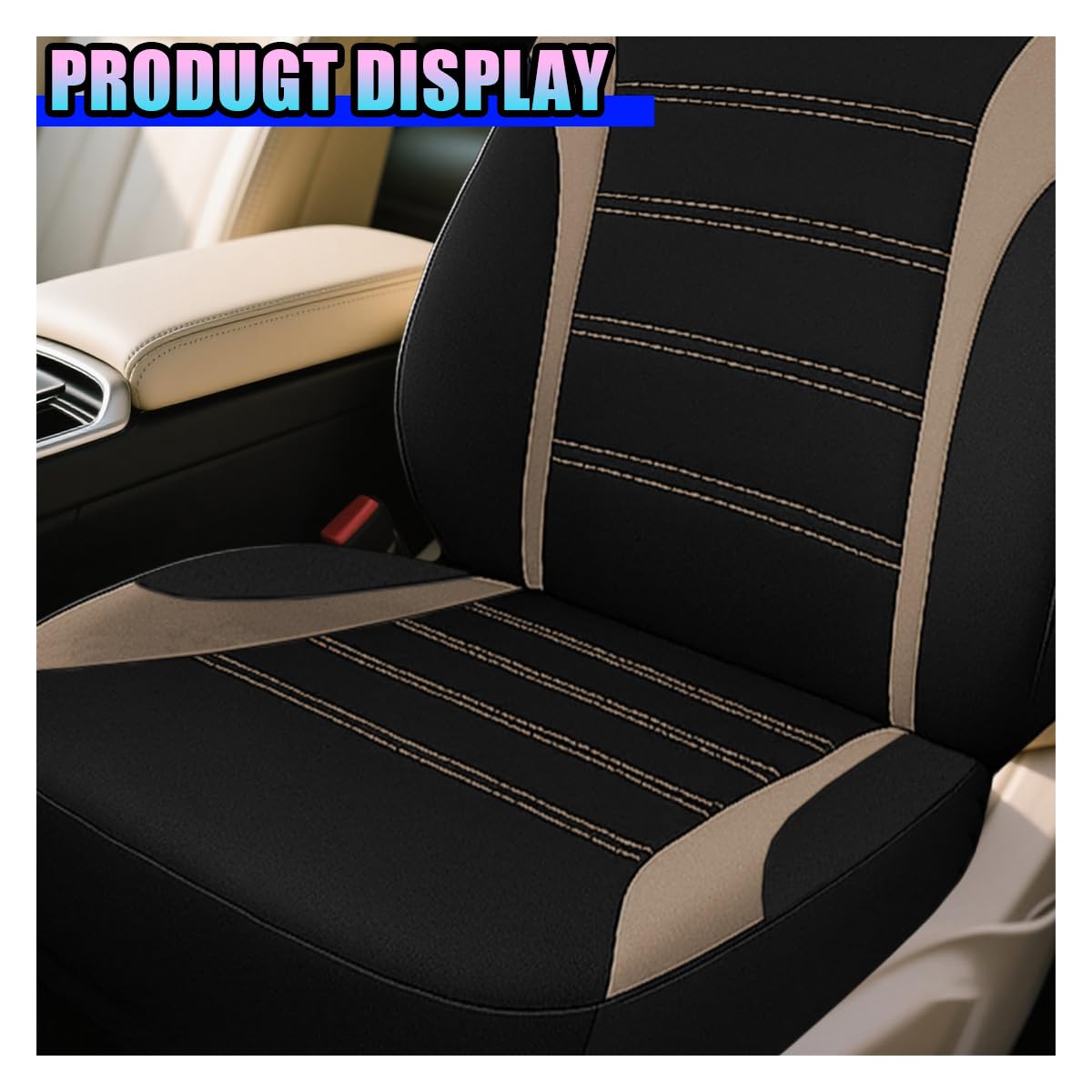 KPFILEH seat cover next to ruler to show size and universal fit clarity