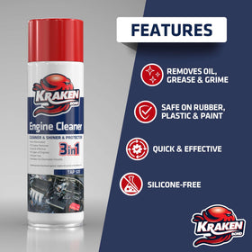 KRAKEN BOND spray action close-up demonstrating quick degreasing power