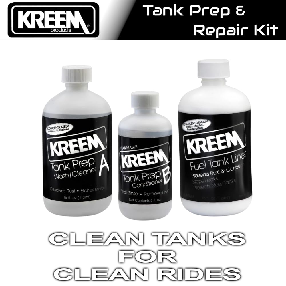 Kreem Tank Prep A and B label close-up for accurate mixing and safety