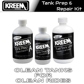 Kreem Tank Prep A and B label close-up for accurate mixing and safety