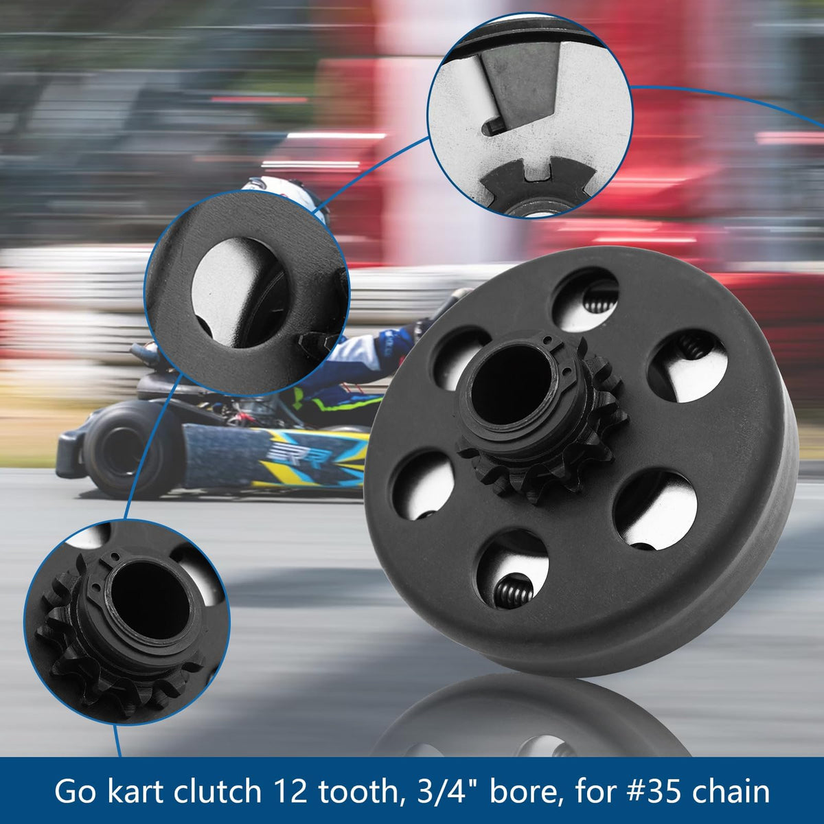 KRGUOD clutch side profile highlighting 3/4" bore and 3/16" keyway fitment benefit