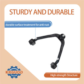 KRGUOD new control arm beside worn arm demonstrating restored geometry and improved safety
