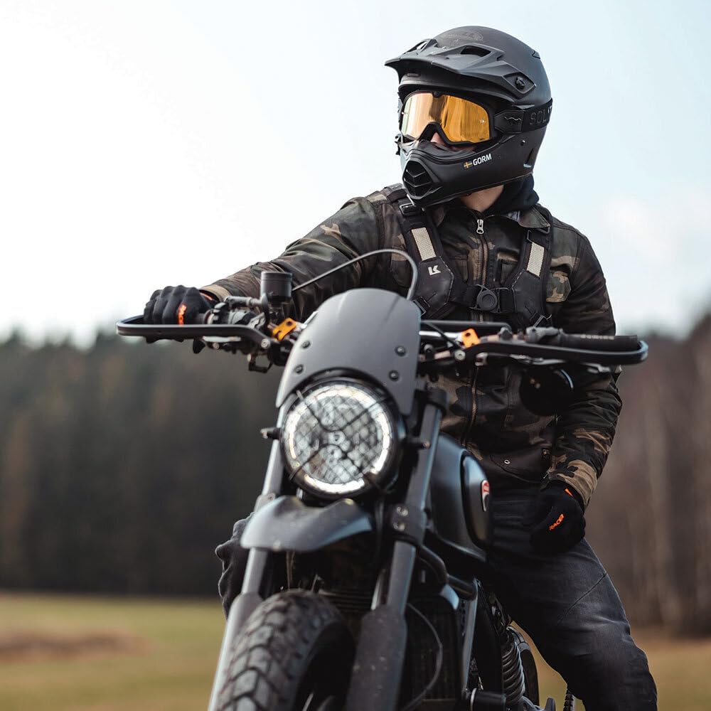 Kriega R20 rear reflective panel enhancing night-time rider visibility