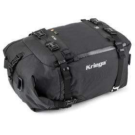 Kriega US-30 front profile showing storage and secure waterproof benefit