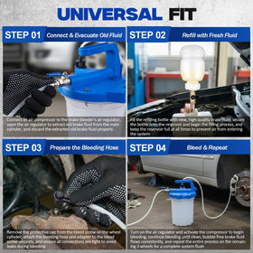 Krismose tool in use bleeding a car wheel for faster single-person service