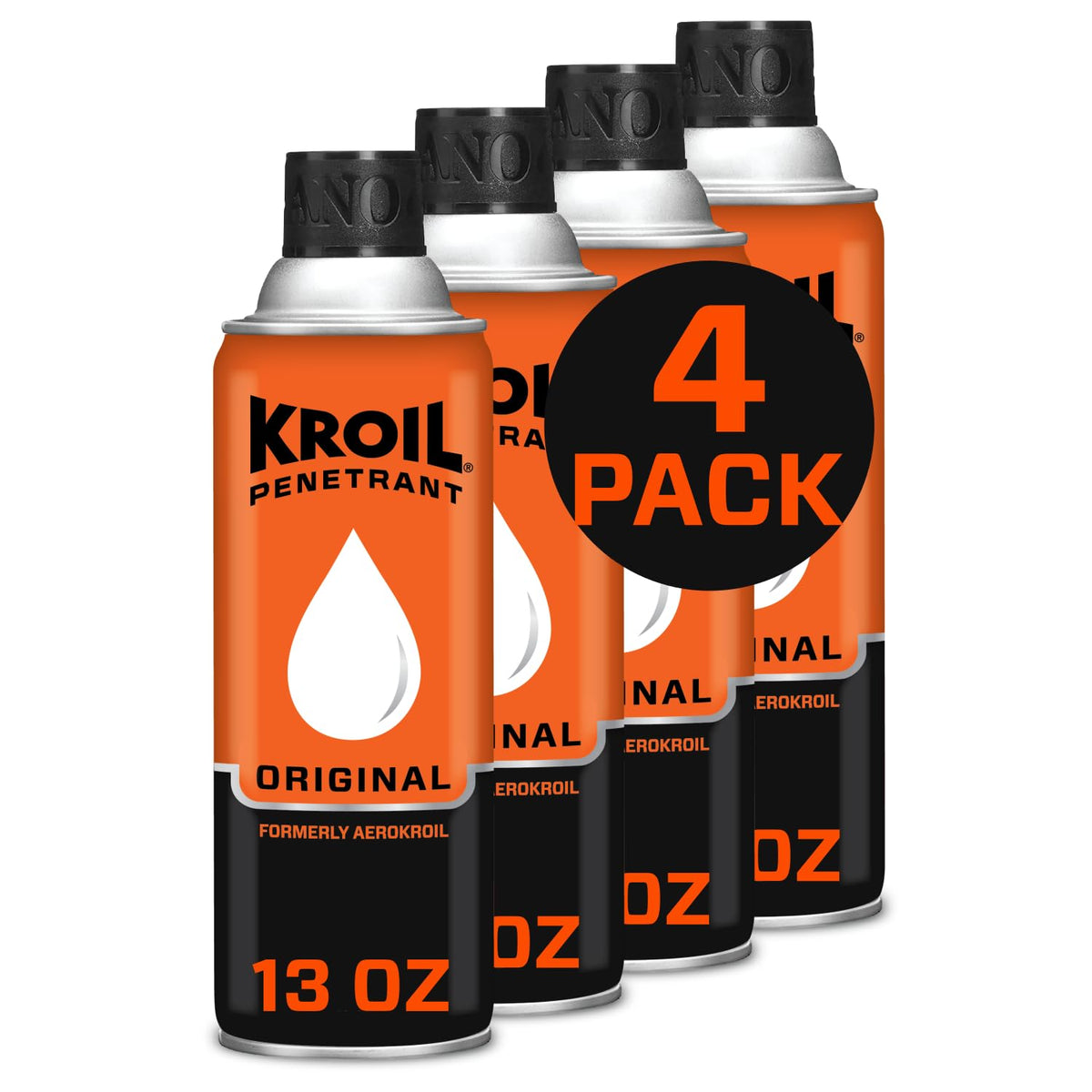 KROIL Aerokroil front can showing label and aerosol spray for reliable rust removal