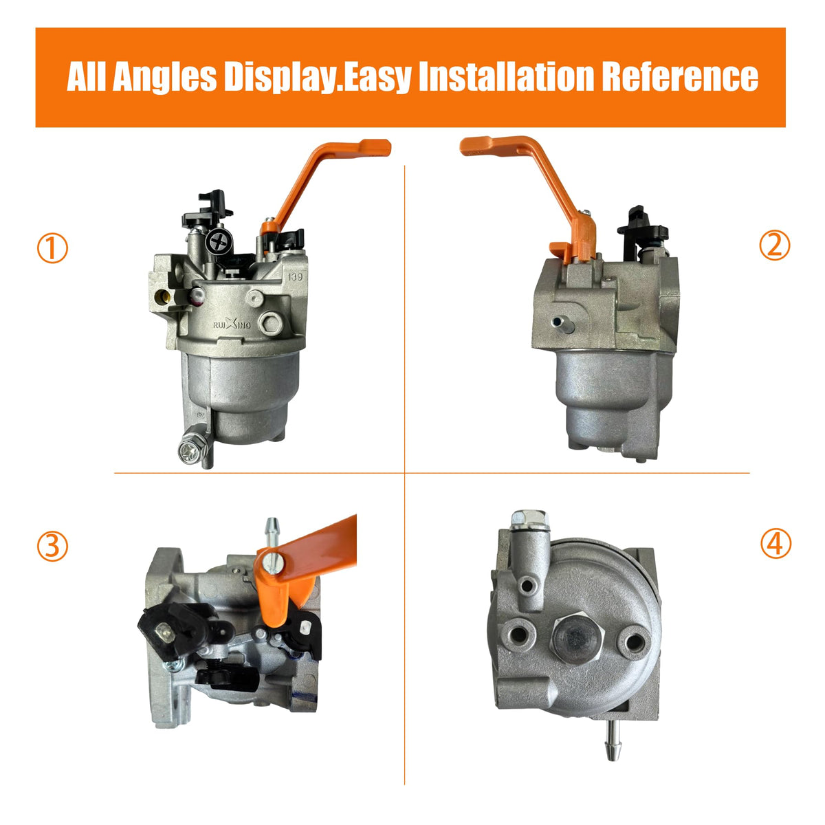 KRYN Ruixing carburetor close-up of jets and float bowl for smooth delivery