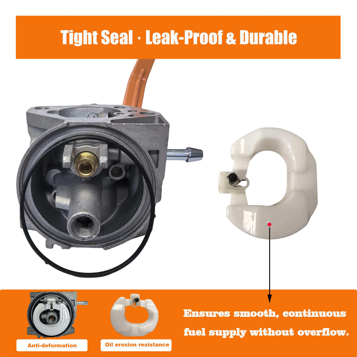 KRYN Ruixing carburetor side view of mounting ports for easy installation