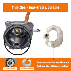 KRYN Ruixing carburetor side view of mounting ports for easy installation