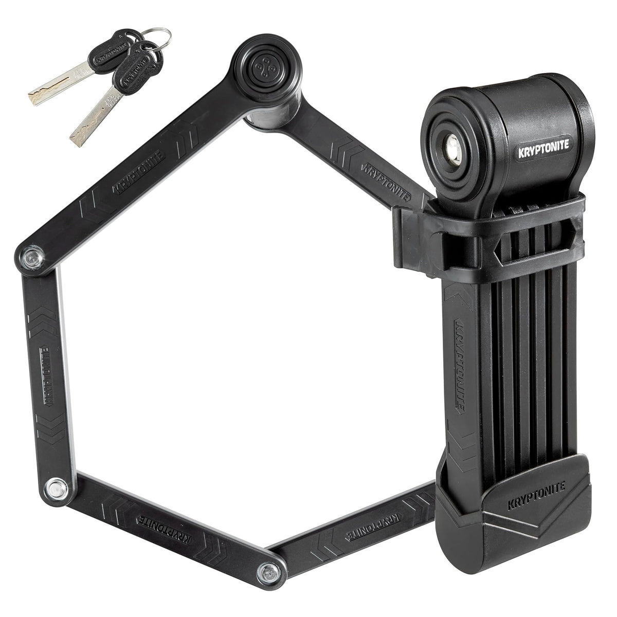 Kryptonite Keeper 510 front view showing foldable lock and protective coating for secure transport