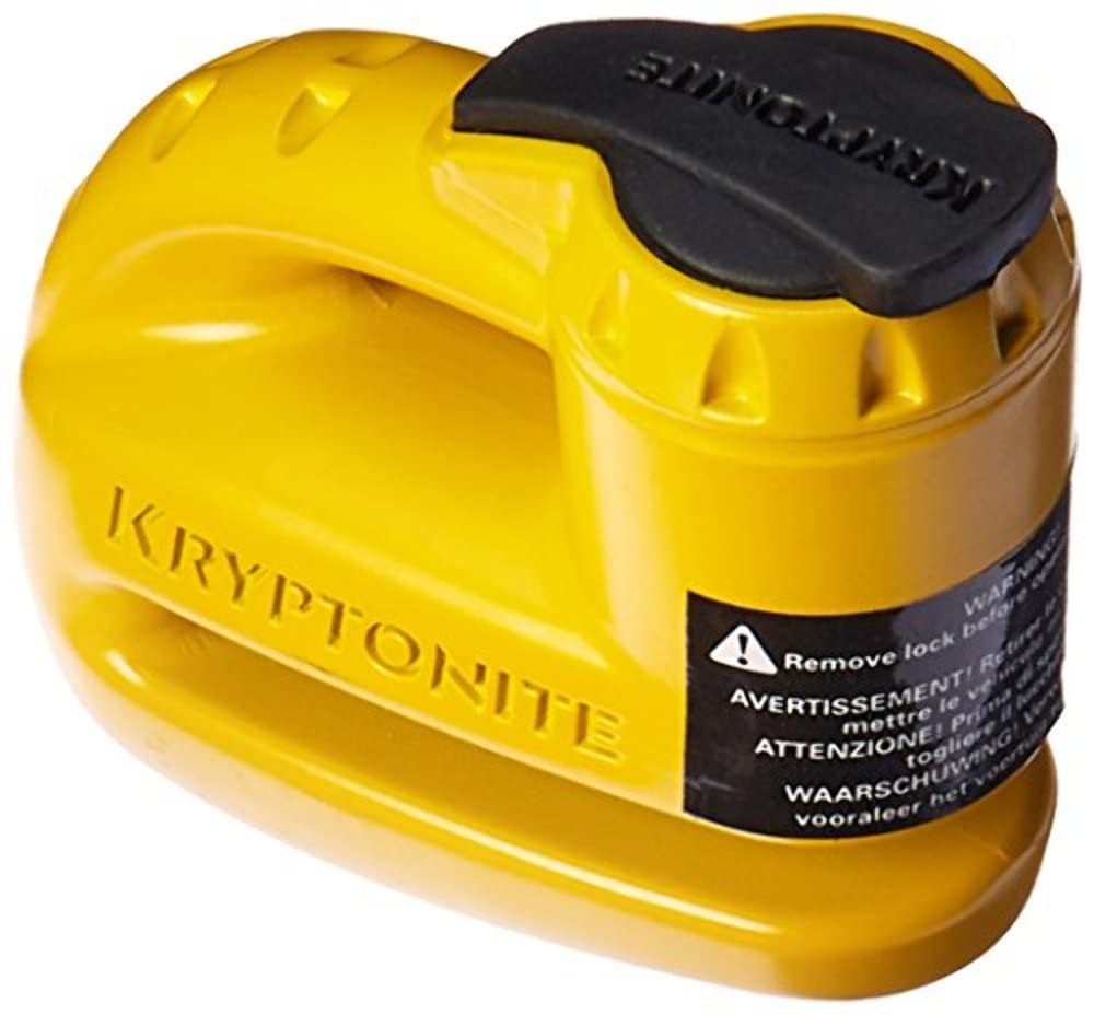 Kryptonite Keeper 5s front view showing yellow lock and visible security benefit