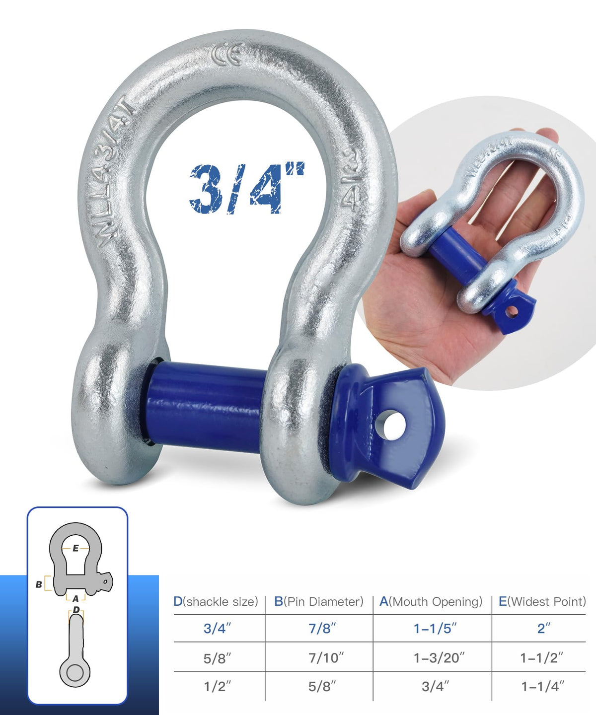 Krytonel shackle in use with tow strap demonstrating reliable recovery support