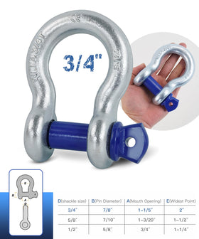 Krytonel shackle in use with tow strap demonstrating reliable recovery support