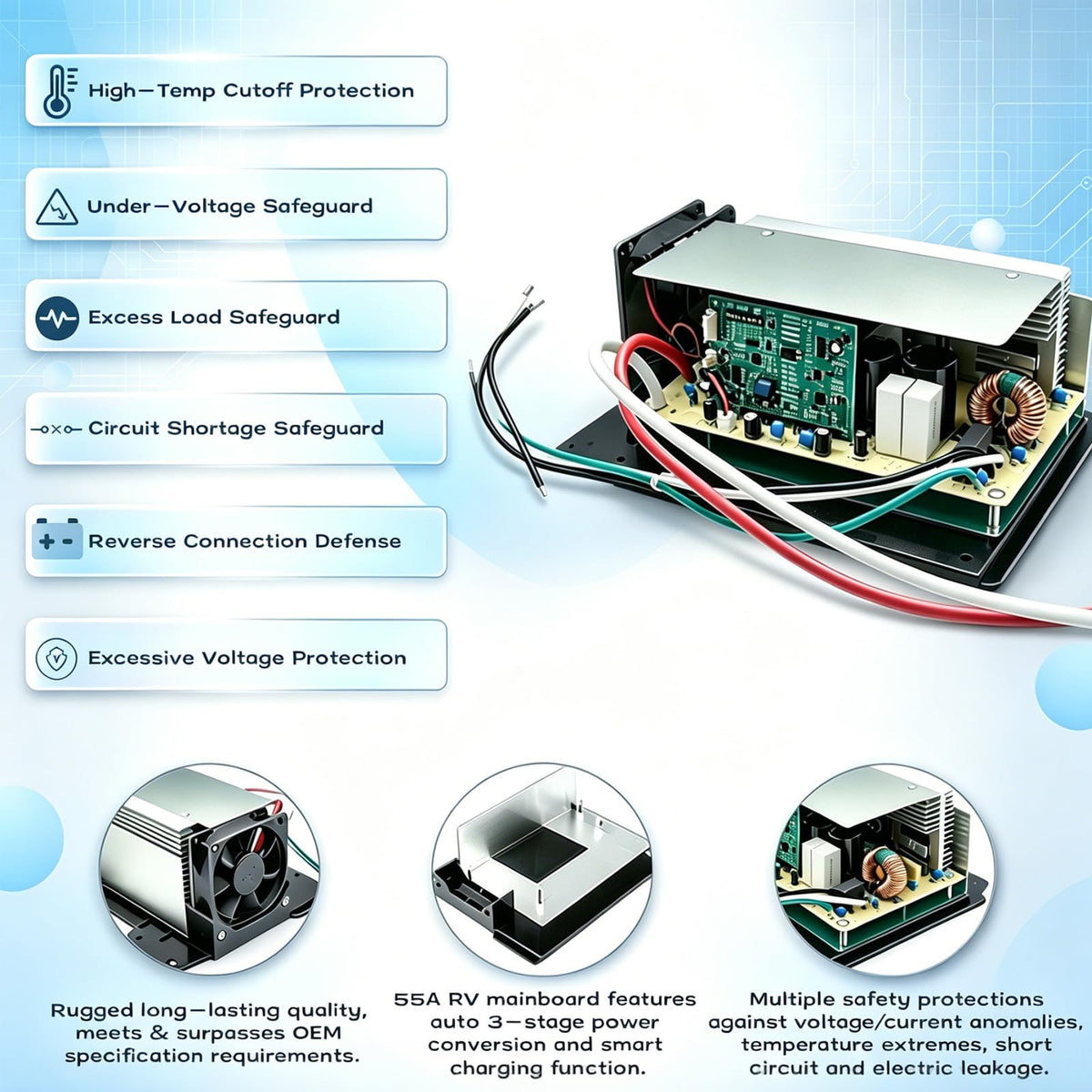KSGNY converter mounted inside an RV cabinet, compact space-saving benefit