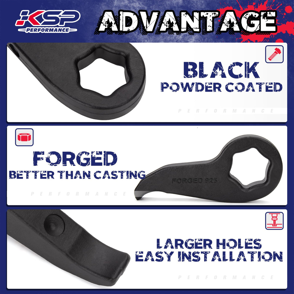 KSP 6061-T6 aluminum pad detail highlighting corrosion resistance and solid contact benefit