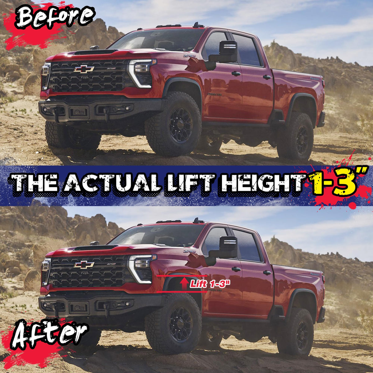 KSP lifestyle shot of a truck with larger tires showing improved stance and visual appeal benefit