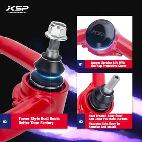 KSP PERFORMANCE ball joint and zerk detail for easy maintenance benefit