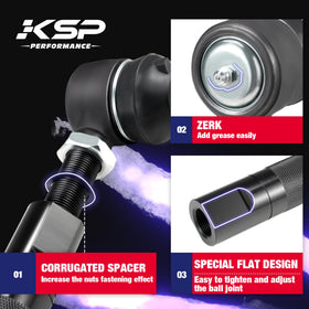 KSP PERFORMANCE ball joint with dual grease zerks for simple maintenance and extended joint life
