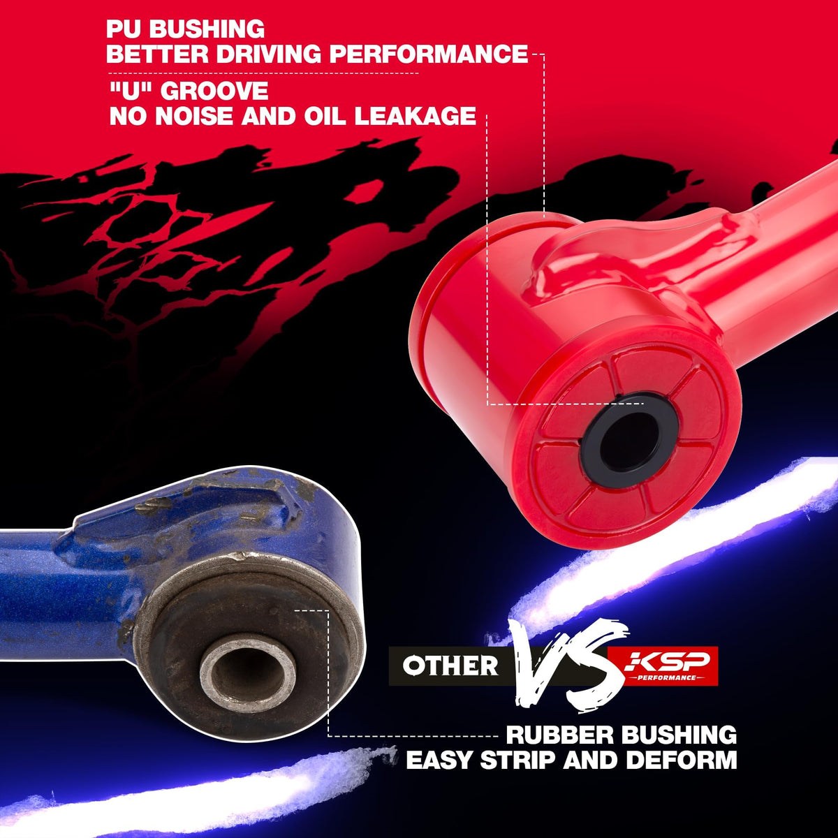 KSP PERFORMANCE polyurethane bushing close-up improves durability benefit