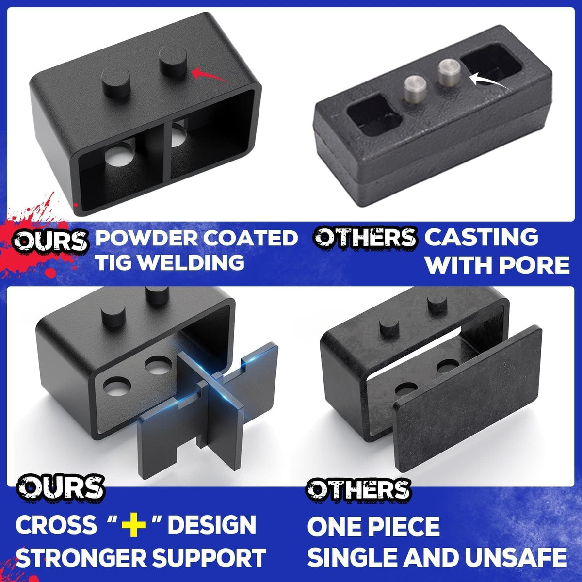 KSP PERFORMANCE extended 10.9-grade U-bolts with hardware for secure clamping