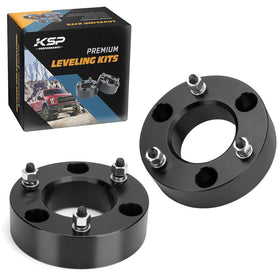 KSP PERFORMANCE front spacer packaging showing contents and fitment benefit