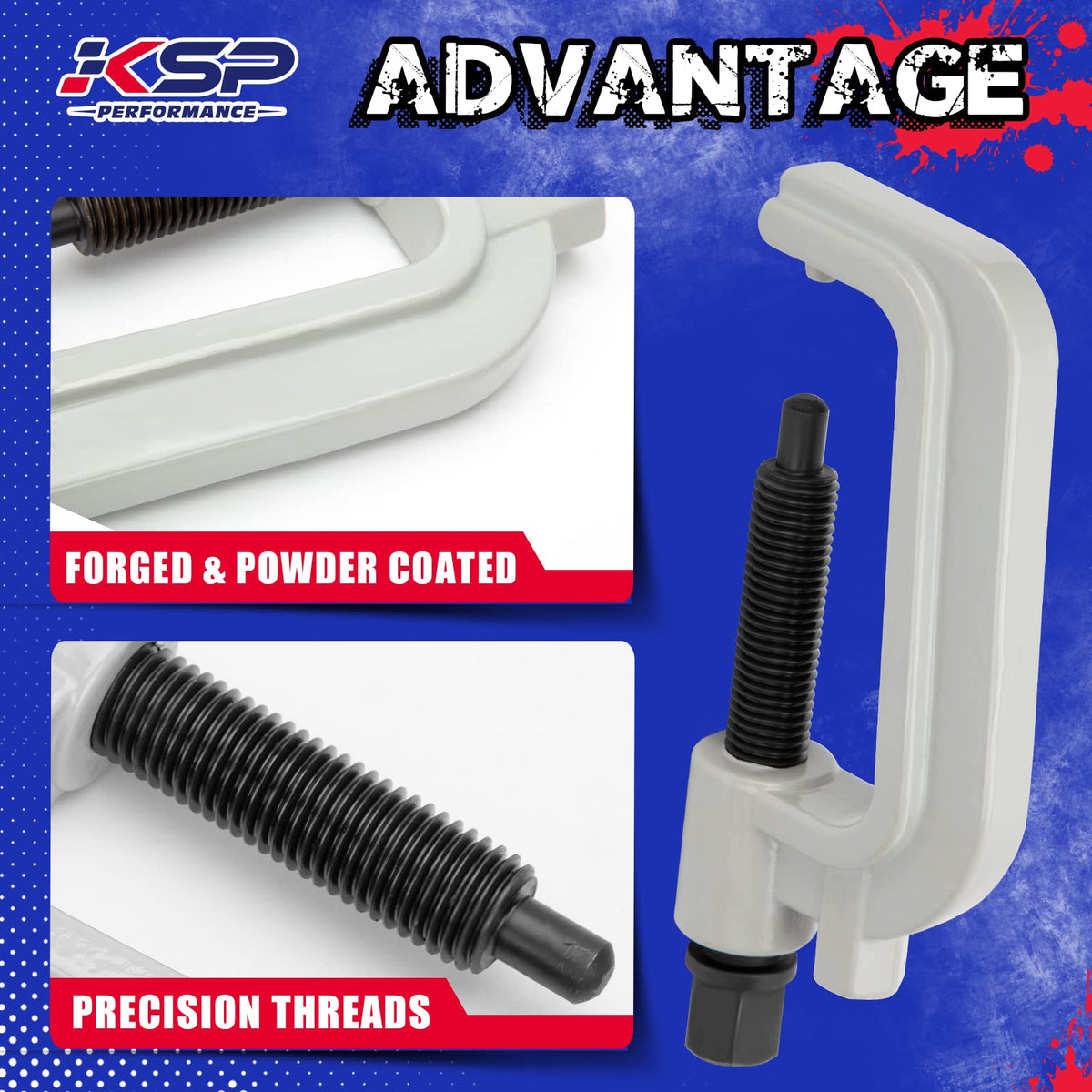 KSP PERFORMANCE hex drive detail showing 1" hex for secure breaker-bar use benefit
