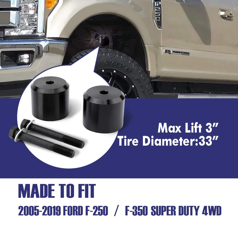 KSP PERFORMANCE installed kit on Super Duty front view with improved stance benefit