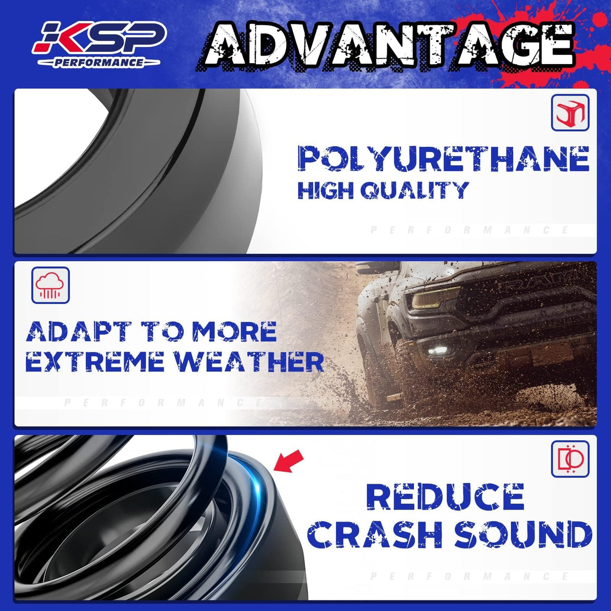 KSP PERFORMANCE spacer installed on factory coil spring demonstrating secure fit and improved ride height
