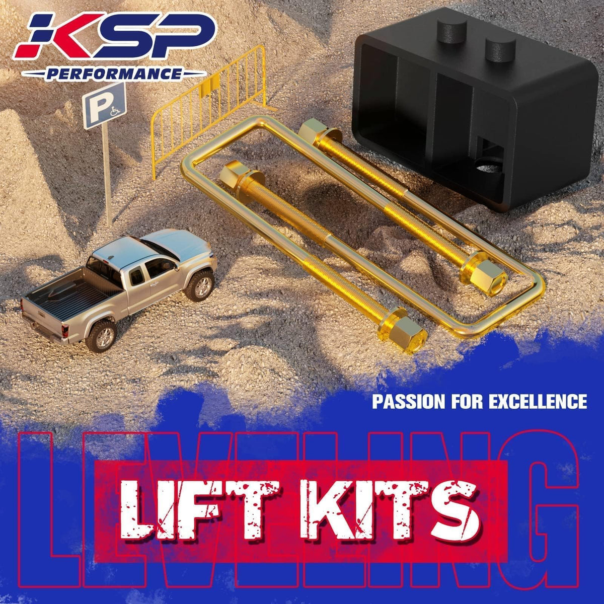 KSP PERFORMANCE installed kit on F-150 rear axle demonstrating corrected stance