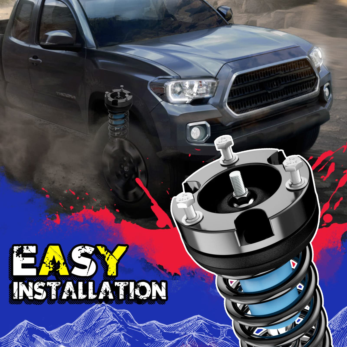KSP PERFORMANCE spacer installed on Tacoma front strut demonstrating lift