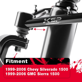 KSP PERFORMANCE installed on lifted Silverado restoring suspension geometry