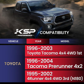 KSP PERFORMANCE upper control arm installed on Tacoma restoring correct geometry